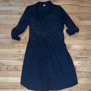 Black button up dress